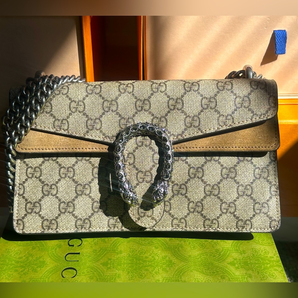 GUCCI DIONYSUS SMALL RECTANGULAR BAG WITH CRYSTAL TIGER HEAD